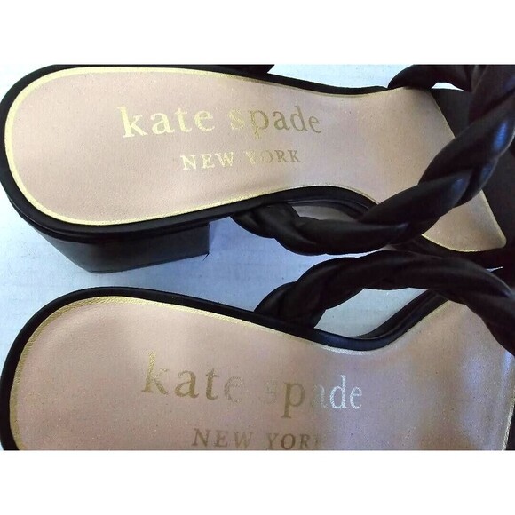 Kate Spade Womens Juniper Double Braided Strap Leather Sandal Black Size… - Picture 13 of 15
